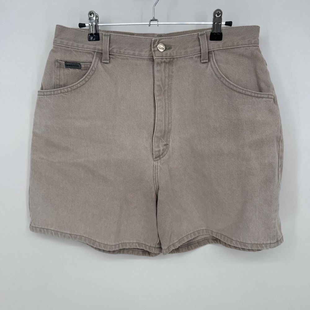 Lee Riverwoods‎ Women Beige Vintage  Denim High Waisted Shorts Size 16 Medium